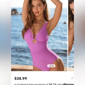 Cupshe one piece swimsuit - pink - medium - NWT